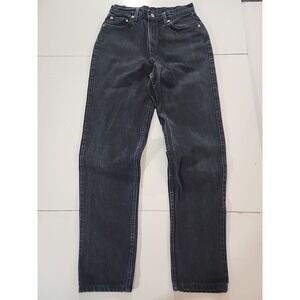 VTG 90s Levi's 521 Mom Jeans Faded Black High Waisted Tapered Size 12 L USA Made